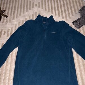 Unisex Eddie Bauer Blue Half-Zip Sweater